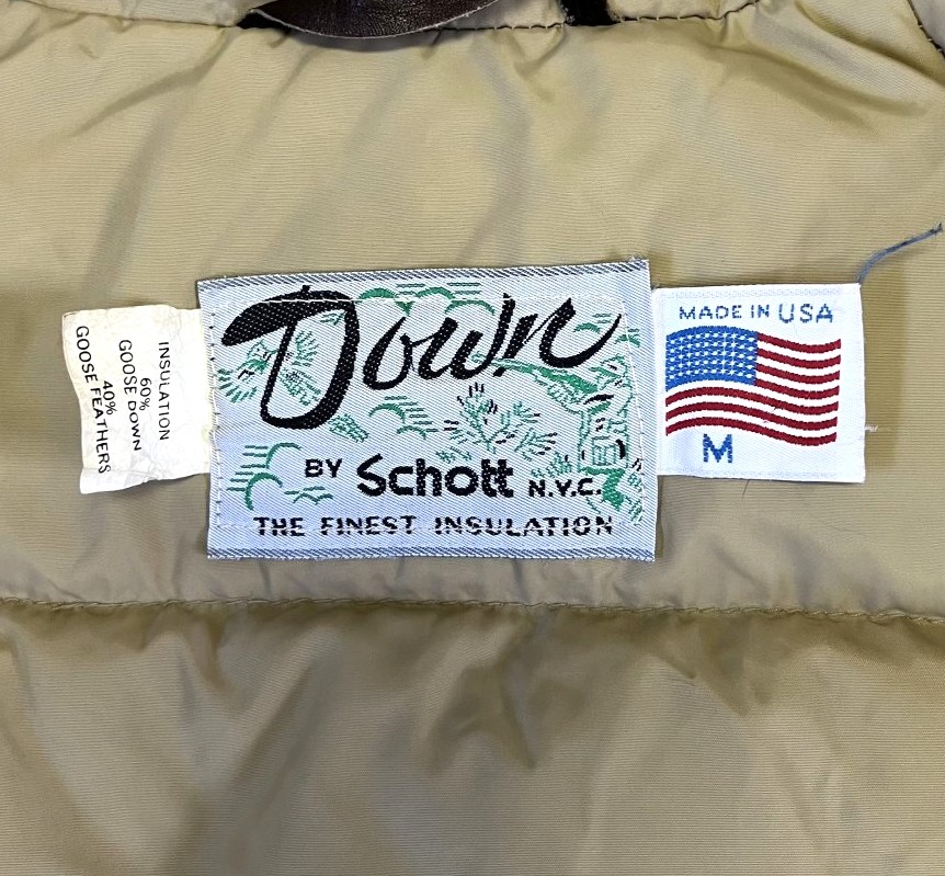 画像2: 80'S SCHOTT NYC コヨーテファー付きフード ダウンジャケット ベージュ USA製 (VINTAGE)