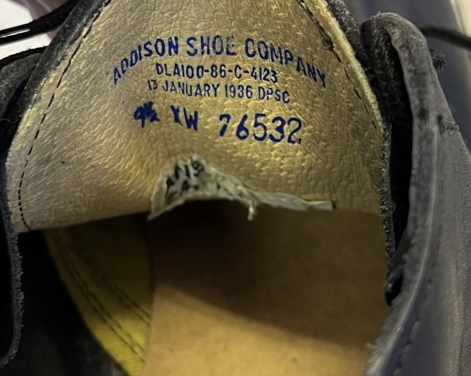 画像: 80'S アメリカ軍 US NAVY "ADDISON SHOE CO製" スチールトゥ レザー チャッカブーツ ブラック (DEADSTOCK)