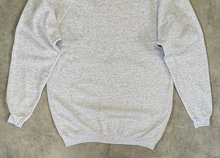 画像: 90'S HANES ラグランスリーブ スウェットシャツ アッシュグレー USA製 (VINTAGE)
