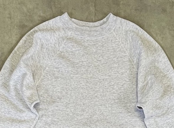 画像: 90'S HANES ラグランスリーブ スウェットシャツ アッシュグレー USA製 (VINTAGE)