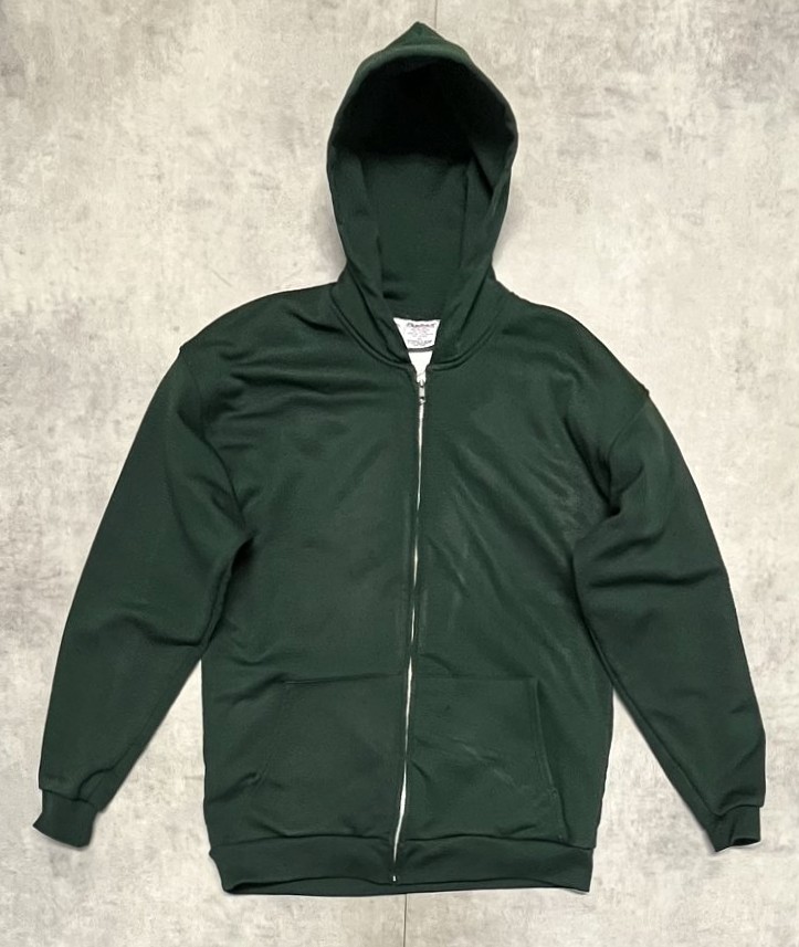 画像2: 90'S PLUMA 裏サーマル ダブルフェイス スウェットパーカー アルミジップ ダークグリーン (VINTAGE)