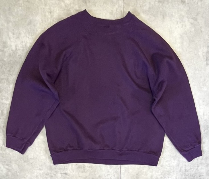 画像1: 90'S TULTEX ラグランスリーブ スウェットシャツ グレープ USA製 (VINTAGE)