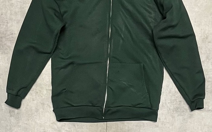 画像: 90'S PLUMA 裏サーマル ダブルフェイス スウェットパーカー アルミジップ ダークグリーン (VINTAGE)