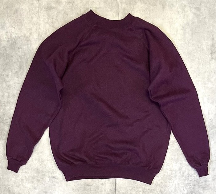 画像3: 80'S HANES ラグランスリーブ スウェットシャツ ダークワインレッド USA製 (VINTAGE)