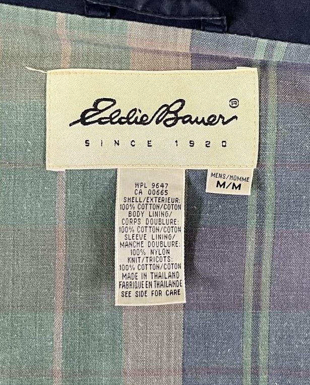画像2: 90'S EDDIE BAUER 白タグ コットン ドリズラージャケット ネイビー (VINTAGE)
