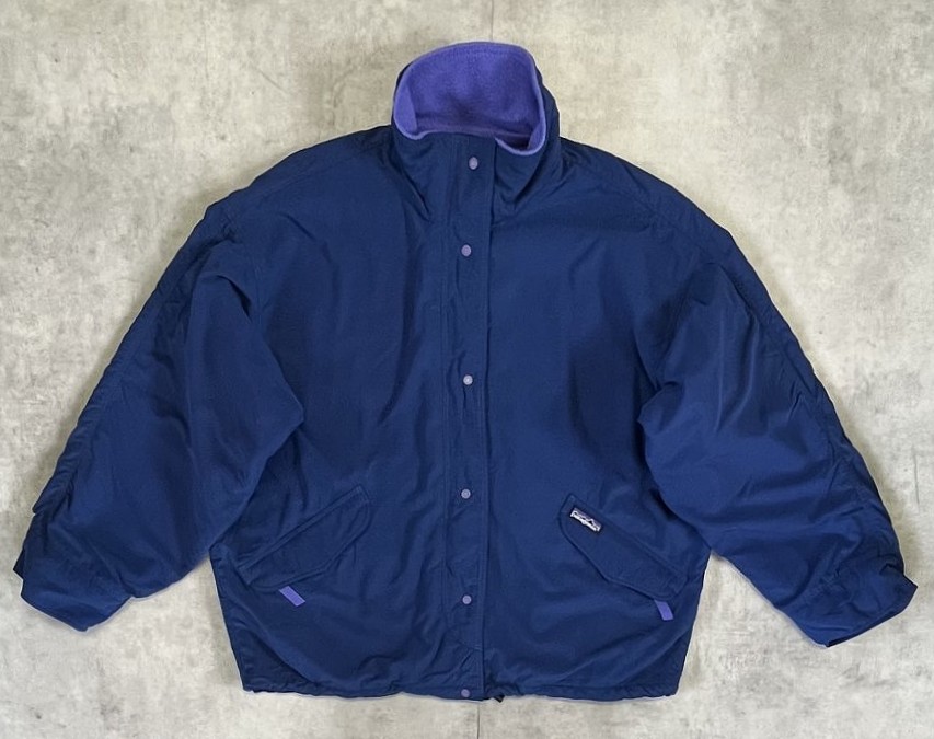 画像1: 80'S PATAGONIA ”SOFT SHELL CAPILENE JACKET" 旧タグ 裏地フリース ソフトシェルジャケット ネイビー USA製 (VINTAGE)