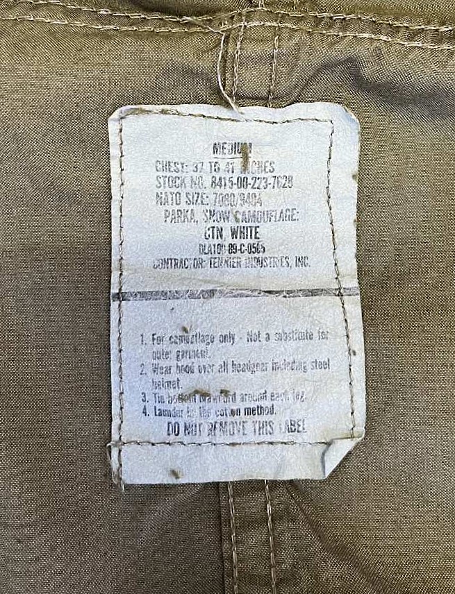 画像2: 80'S アメリカ軍 US ARMY コットン スノーカモパーカー 後染めオリーブ (VINTAGE)