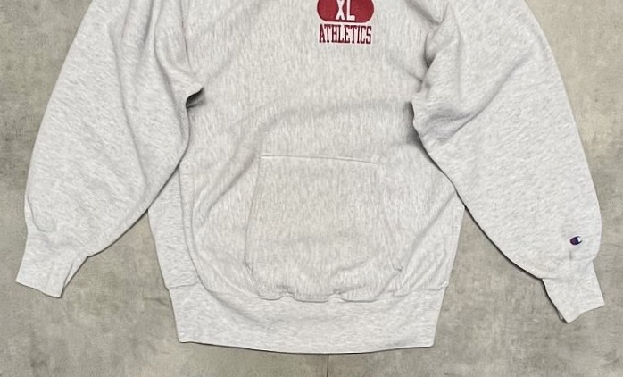 画像: 90'S CHAMPION "CORNELL ATHLETICS" 刺繍タグ リバースウィーブ パーカー グレー USA製 (VINTAGE)