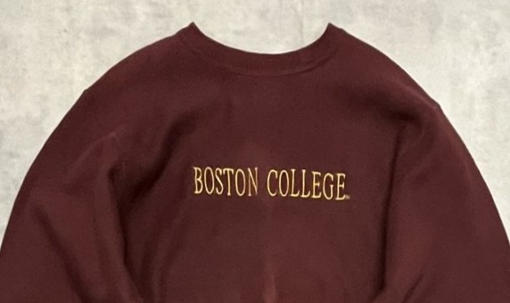 画像: 90'S CHAMPION "BOSTON COLLEGE" 刺繍タグ リバースウィーブ ダークバーガンディ メキシコ製 (VINTAGE)