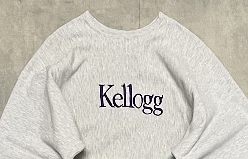 画像: 90'S CHAMPION "KELLOGG" 刺繍タグ リバースウィーブ グレー USA製 (VINTAGE)