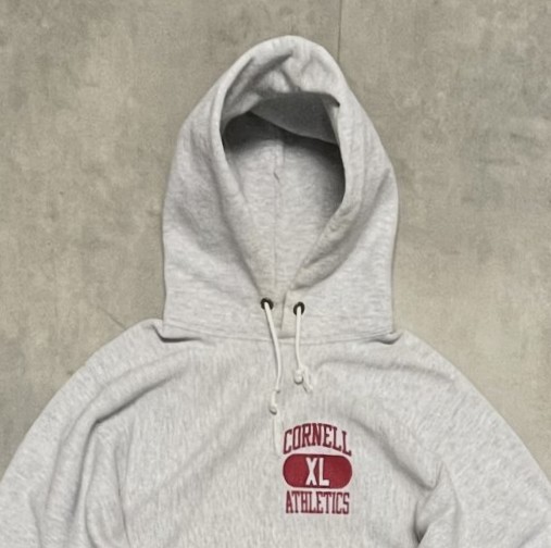 画像: 90'S CHAMPION "CORNELL ATHLETICS" 刺繍タグ リバースウィーブ パーカー グレー USA製 (VINTAGE)