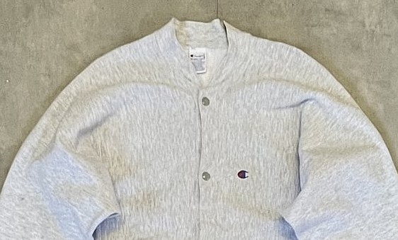 画像: 90'S CHAMPION 刺繍タグ リバースウィーブ スナップボタン カーディガン グレー USA製 (VINTAGE)