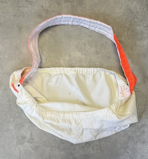 画像4: 70'S UNKNOWN プリント無し ニュースペーパーバッグ ホワイト/オレンジ (VINTAGE)