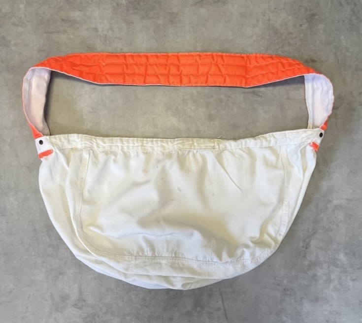 画像3: 70'S UNKNOWN プリント無し ニュースペーパーバッグ ホワイト/オレンジ (VINTAGE)