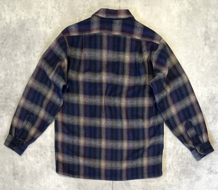 画像3: 90'S PENDLETON "BOARD SHIRT" ウール オープンカラーシャツ チェック柄 USA製 (VINTAGE)
