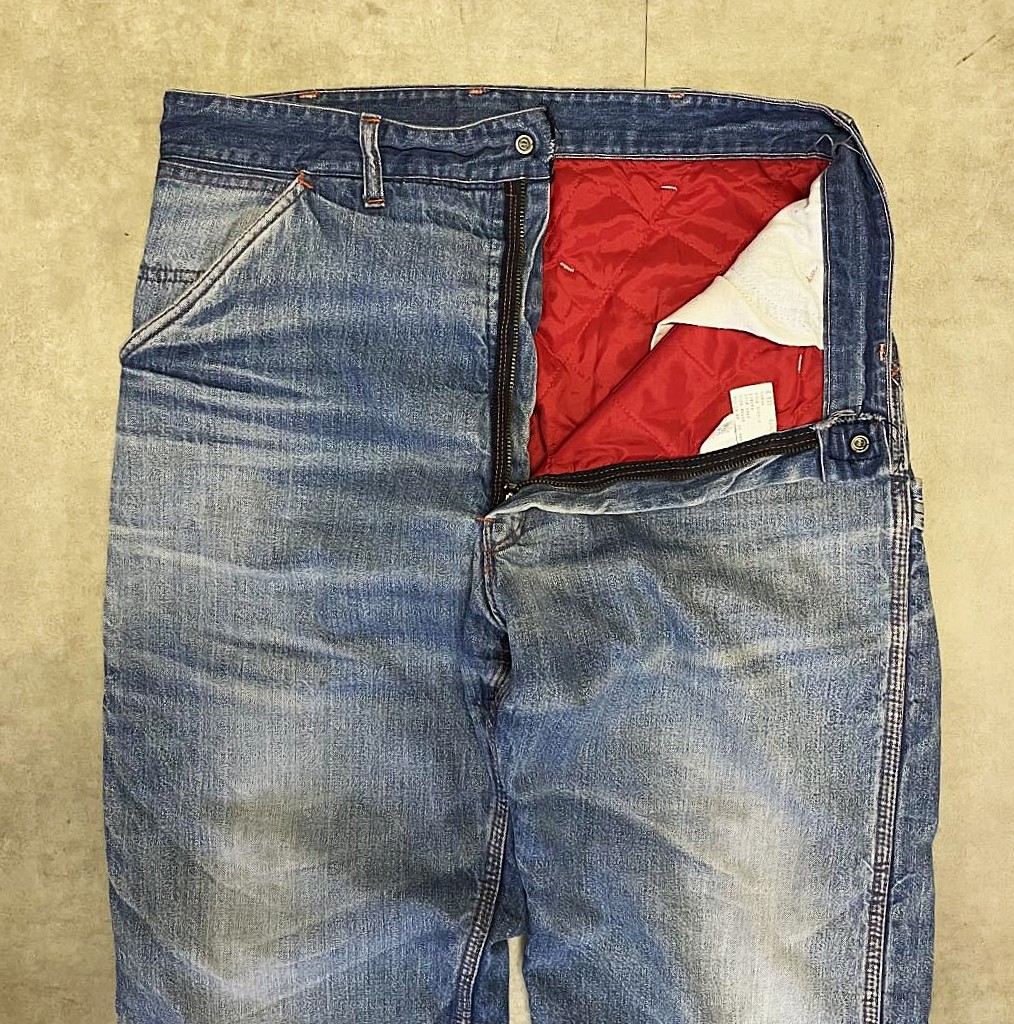 画像: 70'S MONTGOMERY WARD トップスナップボタン 裏地付き デニム ペインターパンツ インディゴ SCOVILLジップ (VINTAGE)