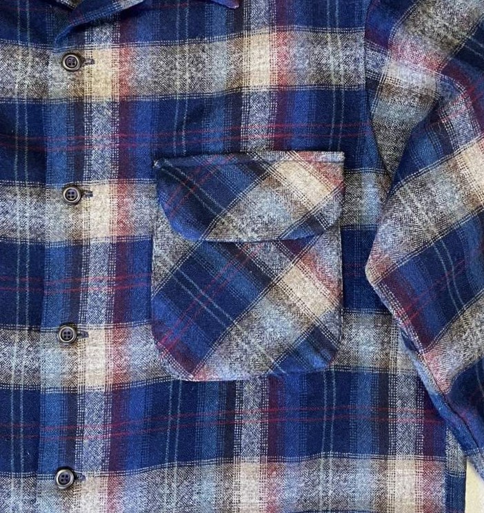 画像: 90'S PENDLETON "BOARD SHIRT" ウール オープンカラーシャツ チェック柄 USA製 (VINTAGE)