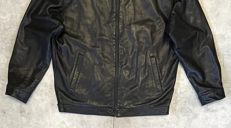 画像: 90'S RALPH LAUREN チンスト付き 裏地付き レザー ドリズラージャケット ブラック (VINTAGE)