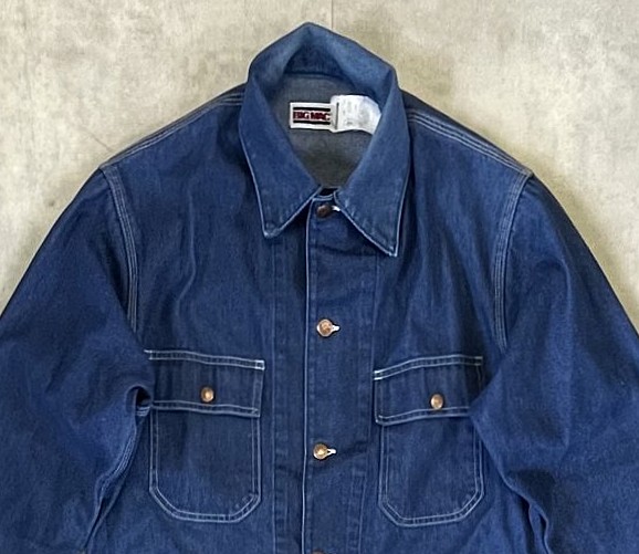 画像: 80'S BIG MAC 裏地無し デニム カバーオール インディゴ USA製 (VINTAGE)