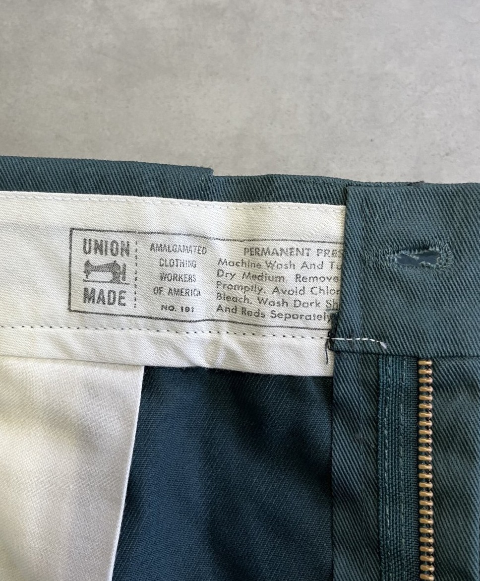 画像3: 70'S BIG YANK "MAGIC-TWILL" ワークパンツ グリーン 42TALONジップ USA製 (DEADSTOCK)