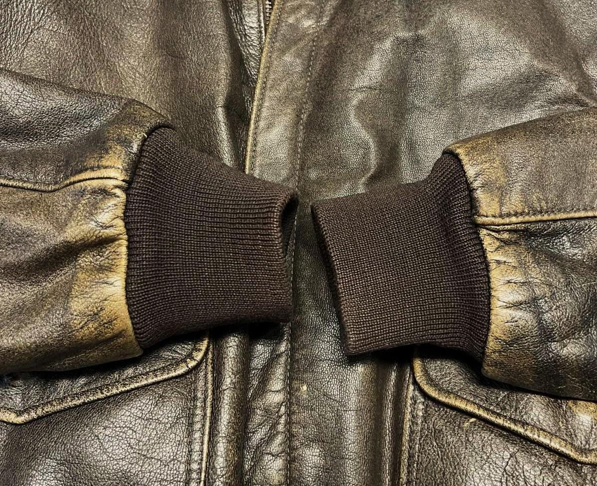 画像: 80'S LL Bean "A-2" レザー フライトジャケット ダークブラウン SCOVILLジップ USA製 (VINTAGE)