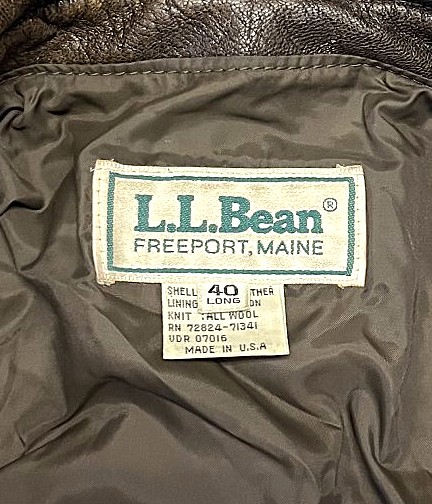 画像2: 80'S LL Bean "A-2" レザー フライトジャケット ダークブラウン SCOVILLジップ USA製 (VINTAGE)