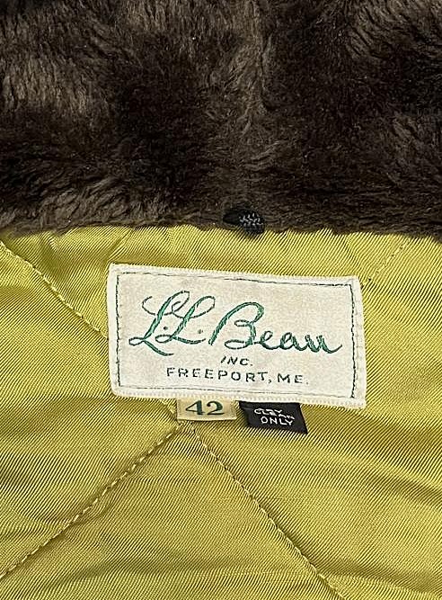 画像2: 60'S LL Bean "B-9" 筆記体タグ 裏地キルティング フライトジャケット オリーブ TALONアルミジップ (VINTAGE)