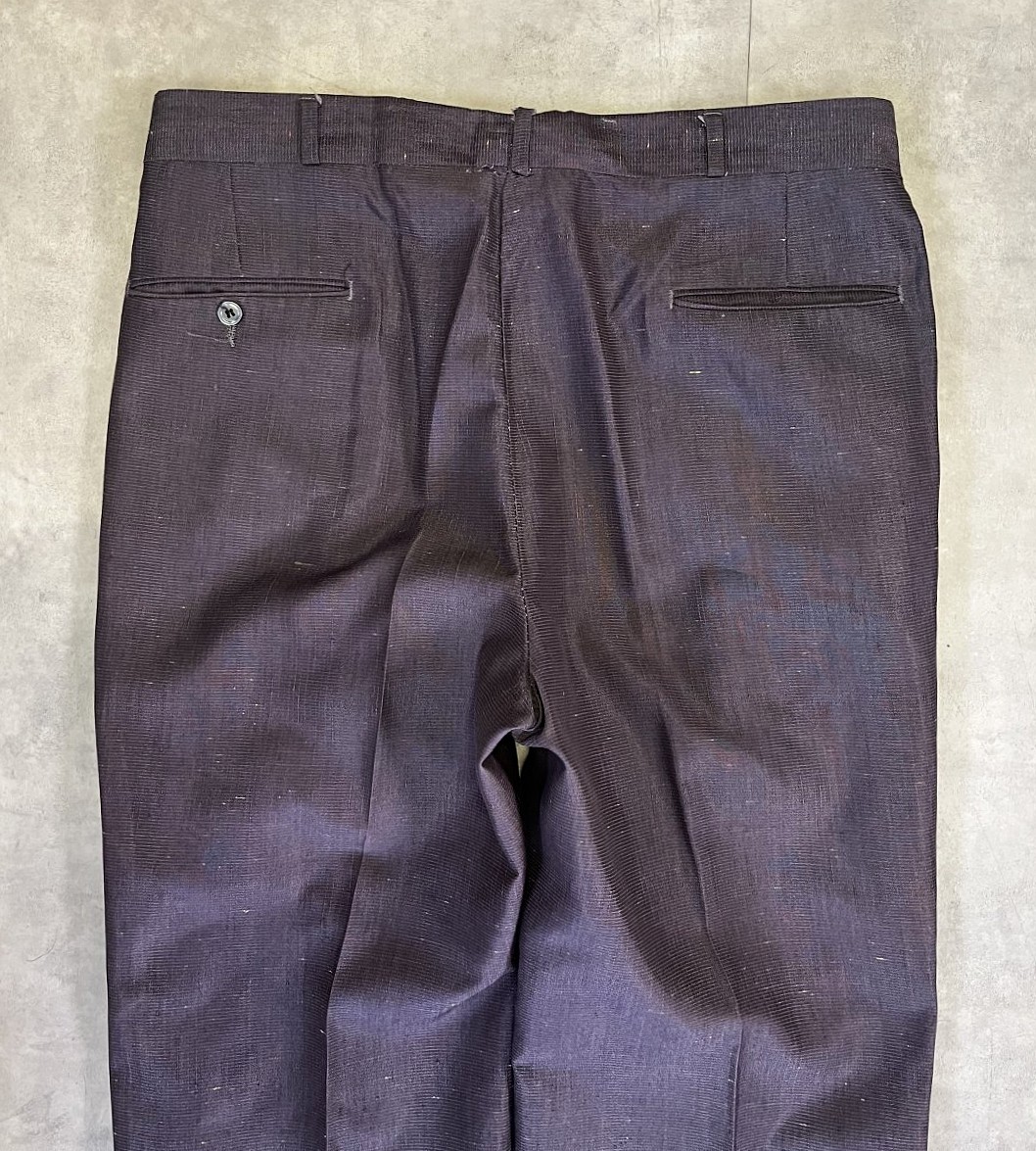 画像: 70'S UNKNOWN ツータック スラックス チャコール/カラーネップ (VINTAGE)