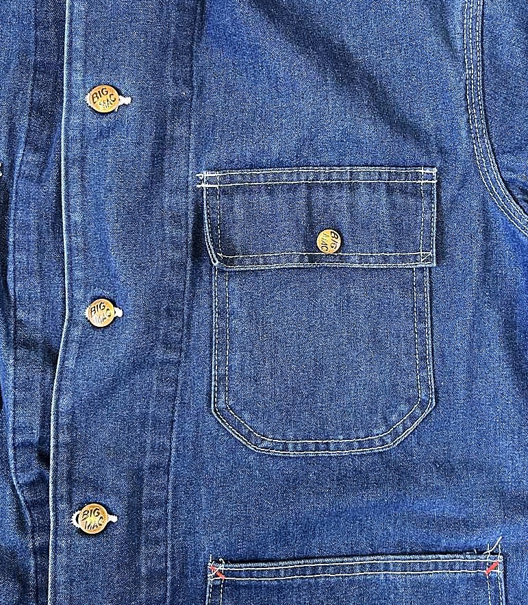 画像: 80'S BIG MAC 裏地無し デニム カバーオール インディゴ USA製 (VINTAGE)