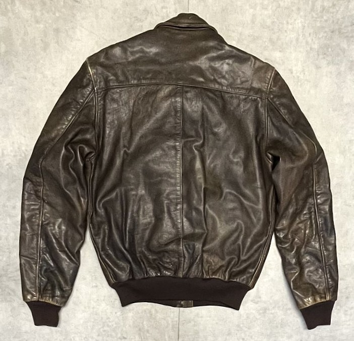 画像6: 80'S LL Bean "A-2" レザー フライトジャケット ダークブラウン SCOVILLジップ USA製 (VINTAGE)