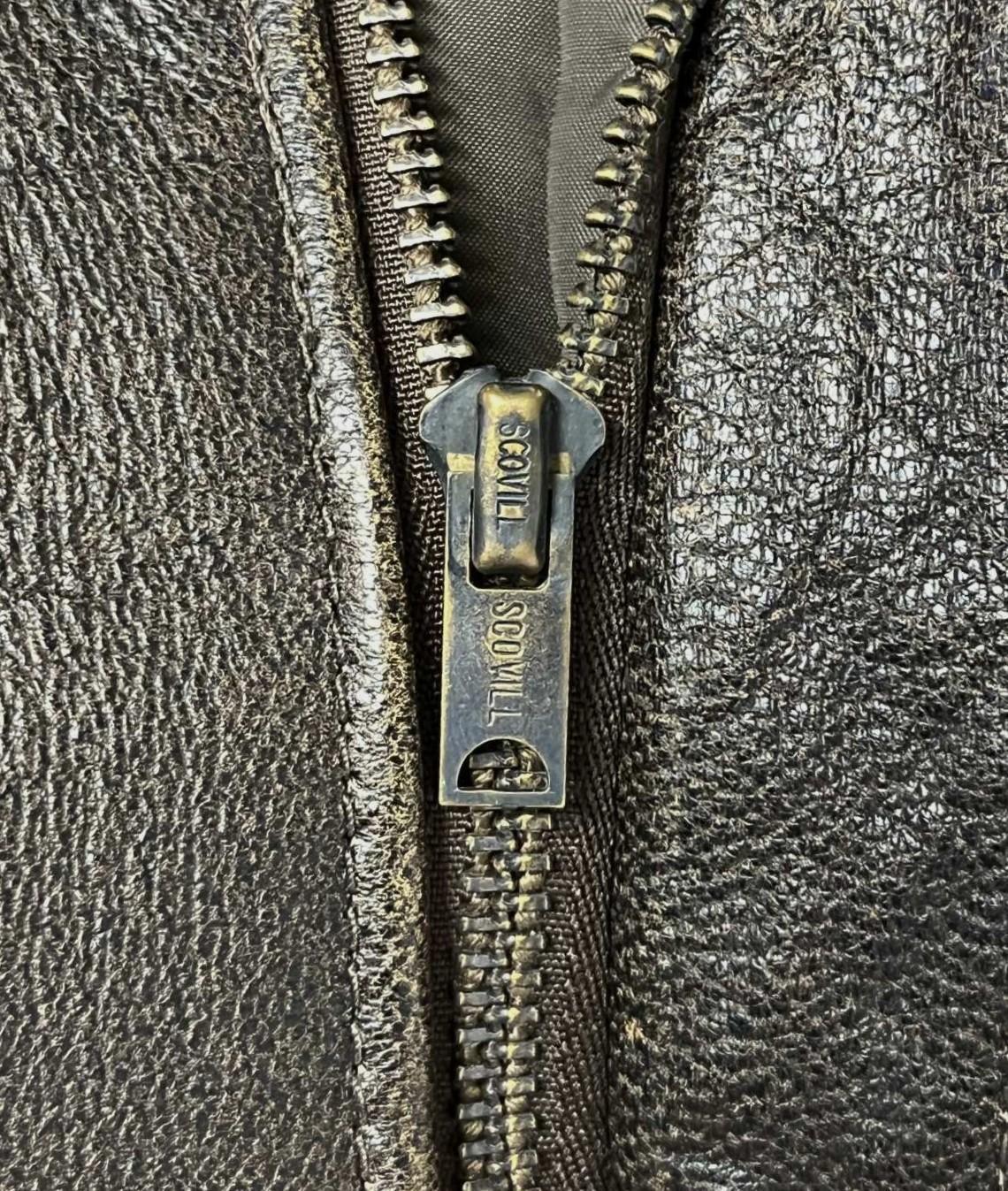 画像3: 80'S LL Bean "A-2" レザー フライトジャケット ダークブラウン SCOVILLジップ USA製 (VINTAGE)