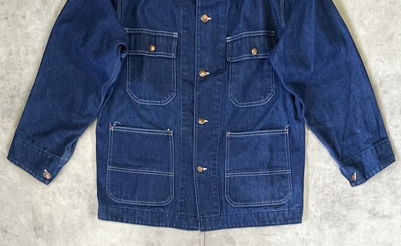 画像: 80'S BIG MAC 裏地無し デニム カバーオール インディゴ USA製 (VINTAGE)