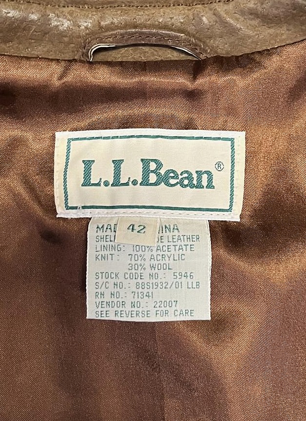 画像2: 90'S LL Bean チンスト付き レザー ドリズラージャケット ブラウン (MINT CONDITION)