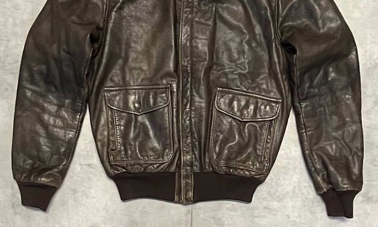 画像: 80'S LL Bean "A-2" レザー フライトジャケット ダークブラウン SCOVILLジップ USA製 (VINTAGE)