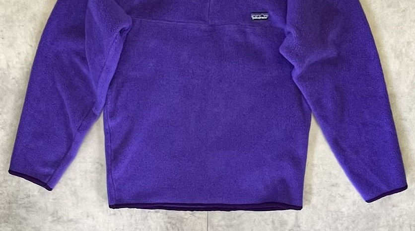 画像: 80'S PATAGONIA 旧タグ 前V ガゼット付き クルーネック フリース パープル (VINTAGE)