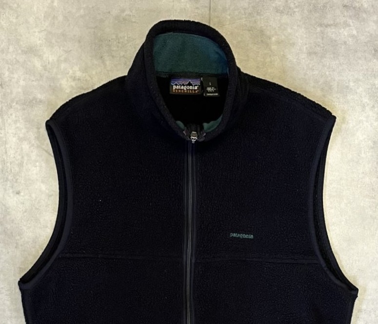 画像: 90'S PATAGONIA "SYNCHILLA" フルジップ フリースベスト ブラック USA製 (VINTAGE)