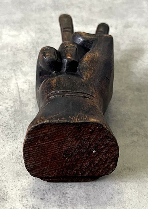 画像5: ウッドカービング ピースサイン ハンドサイン オーナメント オブジェ 手彫り 置物 (VINTAGE)