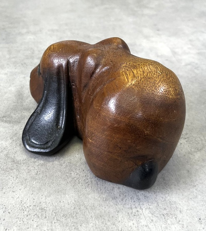 画像3: ウッドカービング ドッグ オーナメント 手彫り 置物 (VINTAGE)