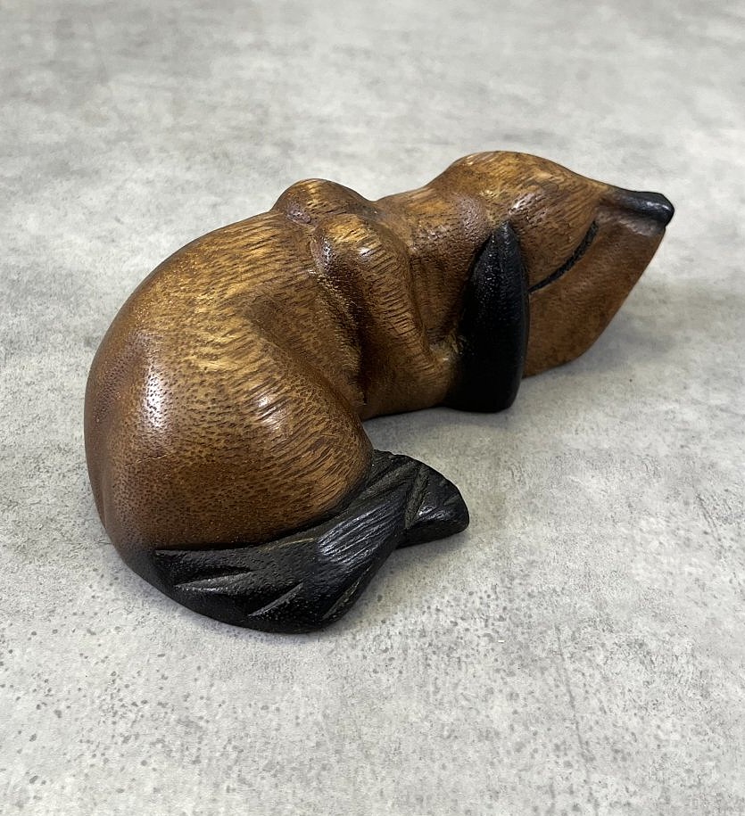 画像3: ウッドカービング ドッグ オーナメント 手彫り 置物 (VINTAGE)