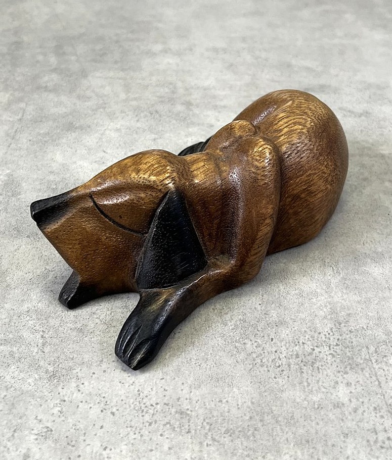 画像2: ウッドカービング ドッグ オーナメント 手彫り 置物 (VINTAGE)