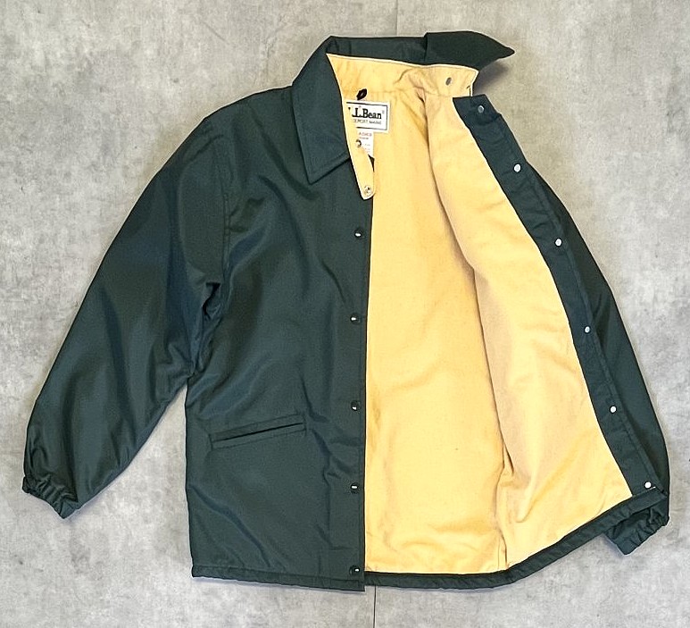 画像3: 80'S LL Bean チンスト付き ナイロン コーチジャケット ダークグリーン USA製 (DEADSTOCK)