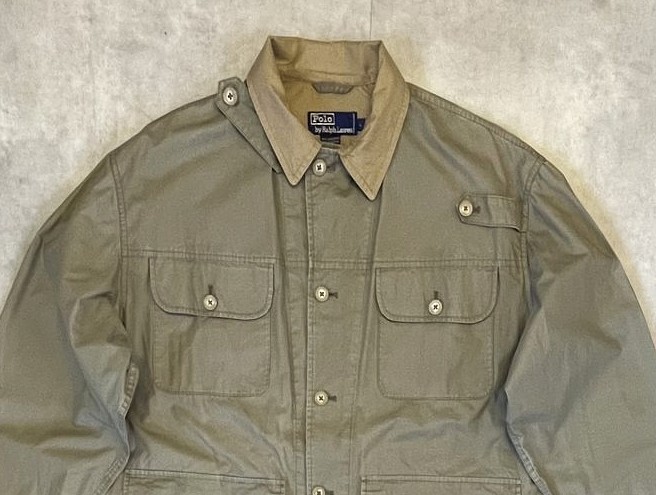 画像: 90'S RALPH LAUREN チンスト付き ポプリン ハンティングジャケット カーキ (VINTAGE)