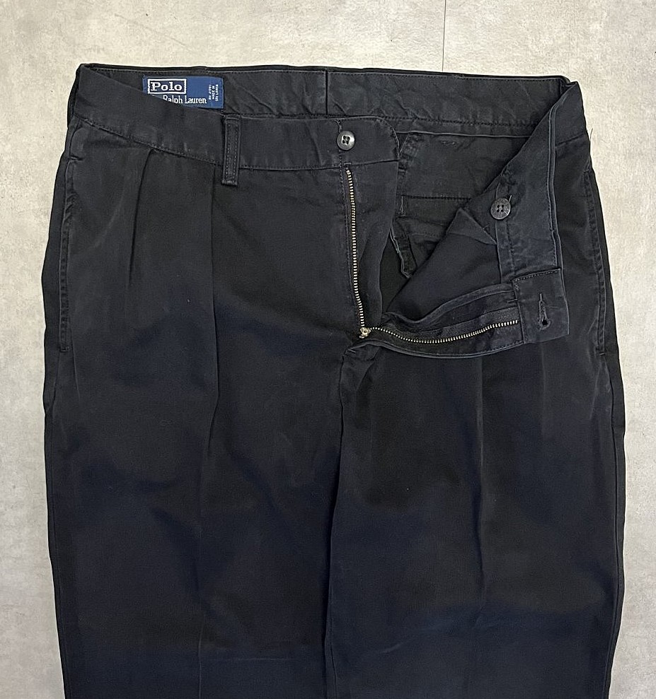 画像: 90'S RALPH LAUREN "ETHAN PANT" ツープリーツ チノパンツ ブラック (VINTAGE)