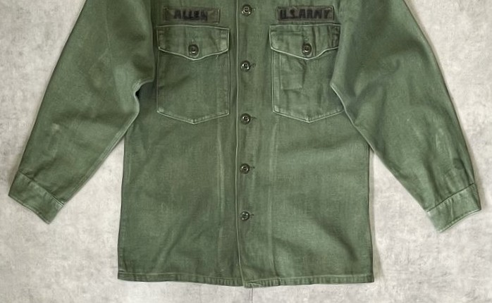画像: 70'S アメリカ軍 US ARMY OG107 コットンサテン ユーティリティシャツ (VINTAGE)