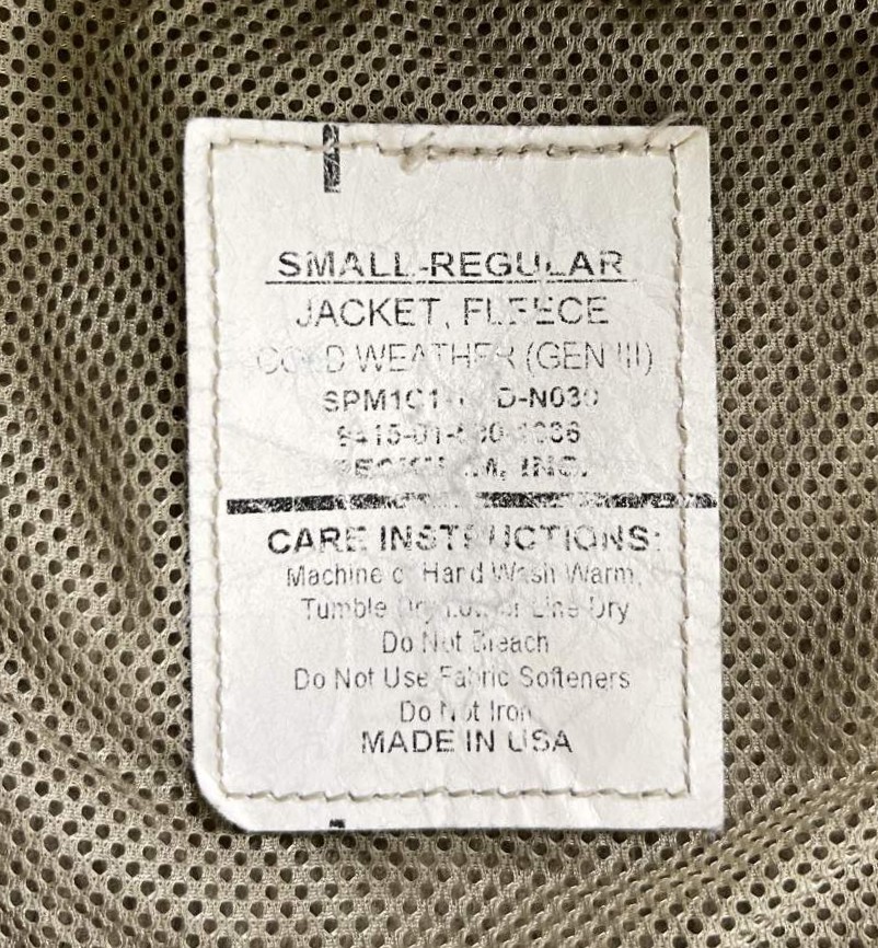 画像2: アメリカ軍 US ARMY ECWCS GENIII LEVEL3 フリースジャケット コヨーテ (VINTAGE)