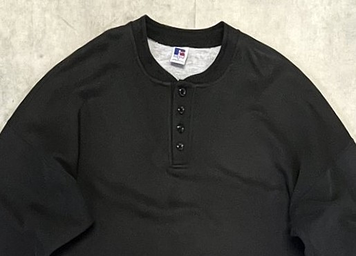 画像: 90'S RUSSELL ATHLETIC ヘンリーネック スウェットシャツ ブラック USA製 (VINTAGE)