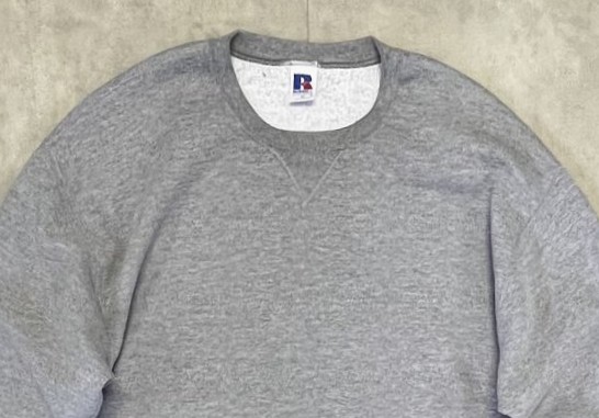 画像: 90'S RUSSELL ATHLETIC 前Vガゼット付き クルーネック スウェットシャツ ヘザーグレー メキシコ製 (VINTAGE)