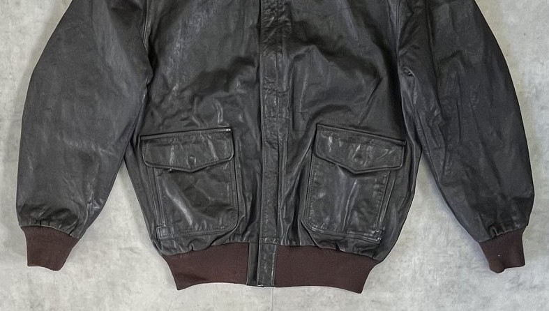 画像: 80'S LL Bean "A-2" レザー フライトジャケット ダークブラウン TALONジップ USA製 (VINTAGE)