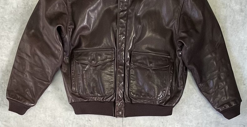 画像: 90'S LANDS' END "A-2" レザー フライトジャケット ダークブラウン SCOVILLジップ USA製 (VINTAGE)