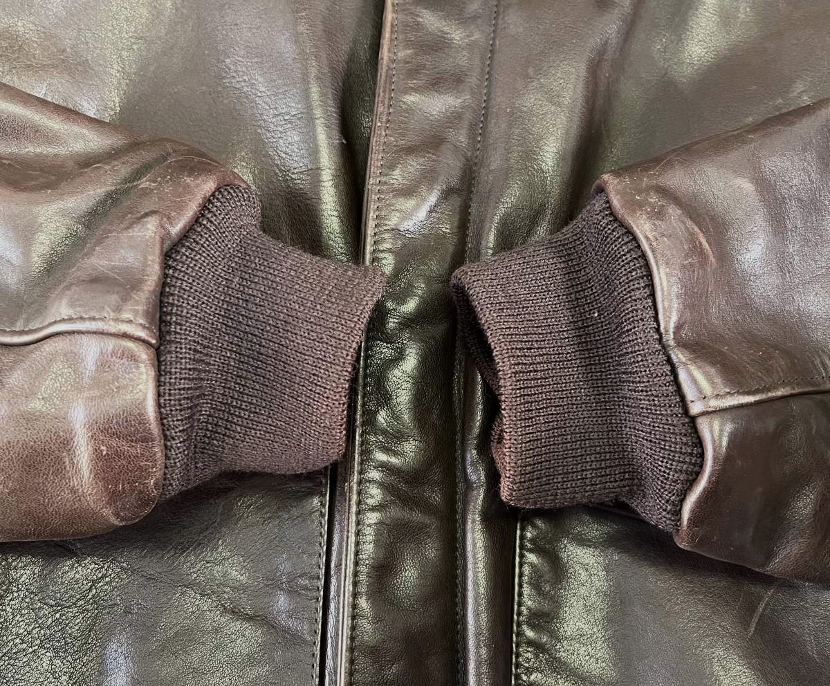 画像: 90'S LANDS' END "A-2" レザー フライトジャケット ダークブラウン SCOVILLジップ USA製 (VINTAGE)